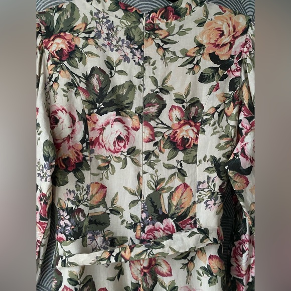 Vici Peachy/Pink Rose Floral Puff Sleeve Dress - Picture 8 of 9